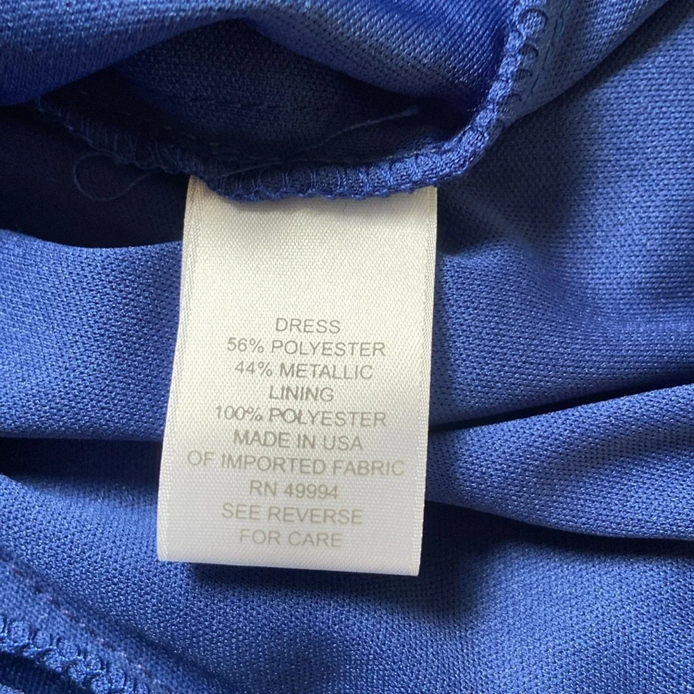 Db Elegant Blue Pleated Jacket and Dress Set sz 10 - Picture 8 of 9